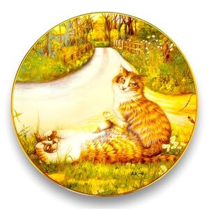 Cat Collector Plate May Queen, Vintage Plate Artist Zoe Stokes Feline Fantasies